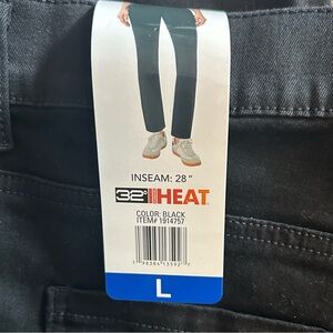 32 Degrees Heat Women's Pull-On Straight Leg Pockets Jeans Black Size Large